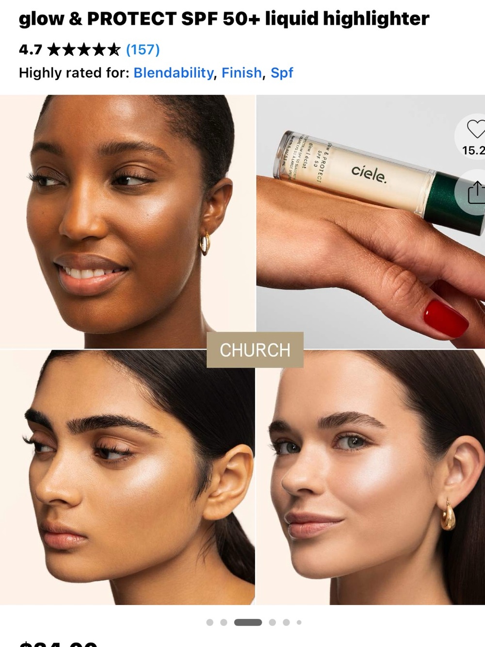 Ciele Church Glow & Protect SPF 50+ Liquid Highlighter